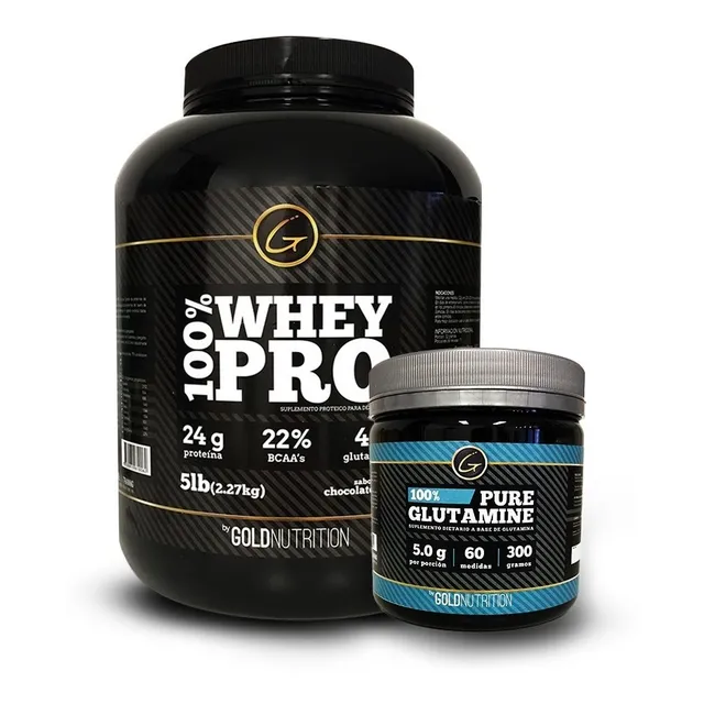 Proteina + Glutamina - 100% Whey Pro 5lb + Glutamine 300g