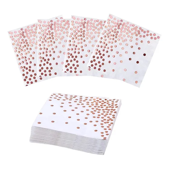 Servilletas De Lujo De 3 Capas De 20 Unidades Dorado Rosa