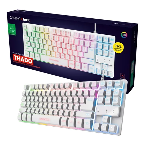 Trust Teclado Qwerty Membrana Gxt 833w Thado Tkl Rgb Usb