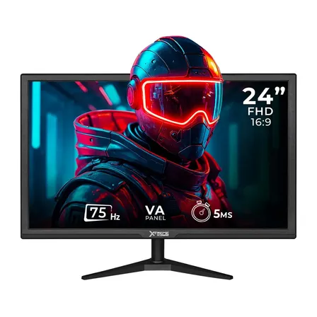 Monitor 23.8 Xtreme Pc Gaming Infinite Work Fhd 75hz 5ms Va Vga Hdmi Negro Mxt24knf Gaming Casual Y Oficina