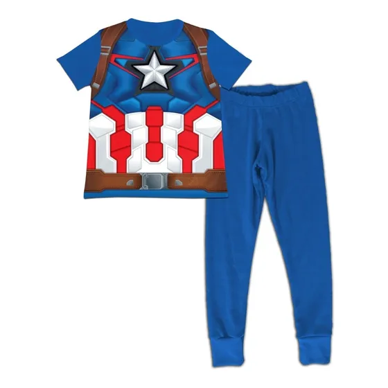 Pijama Niño Manga Corta Capitan America Algodon