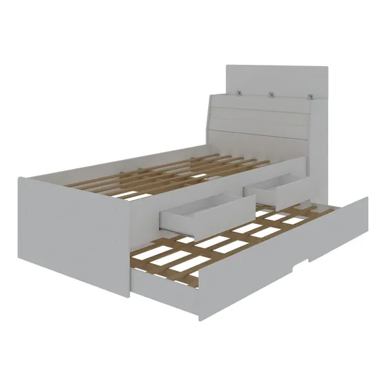 Cama Con Auxiliar + Baulera + Cajones - 221x102x092 - Bibox