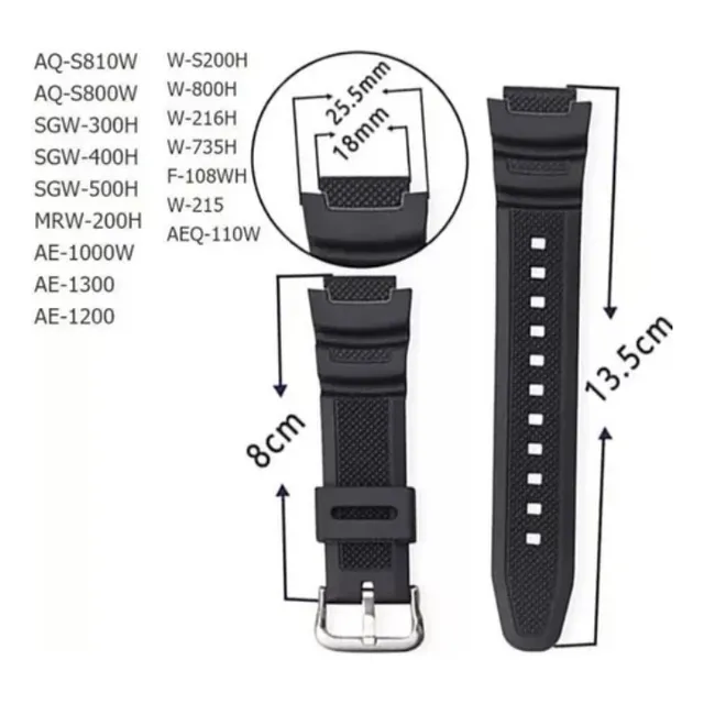 Correa Para Relojes Casio Ae-1000/ Sgw-300/ Sgw-400 /ae-1200