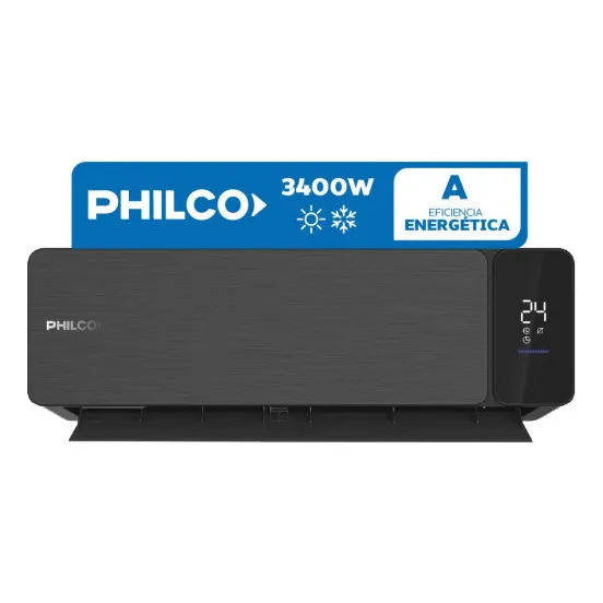 Aire Acondicionado Split Frío Calor Philco 2924 frigorias 3400 Watts Negro Phbks34ha6an
