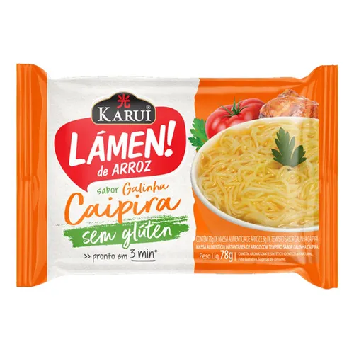 Lámen De Arroz Sem Glúten Karui Miojo Galinha Caipira 78g