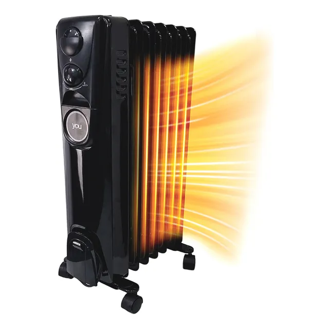 Calentador Eléctrico De Aceite Radiador 3 Niveles 1500w You Color Negro