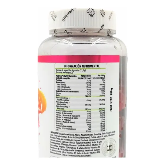 Vitaminas Para Niños + Omega 3  6 Y 9 Gomitas Nutrioso Sabs
