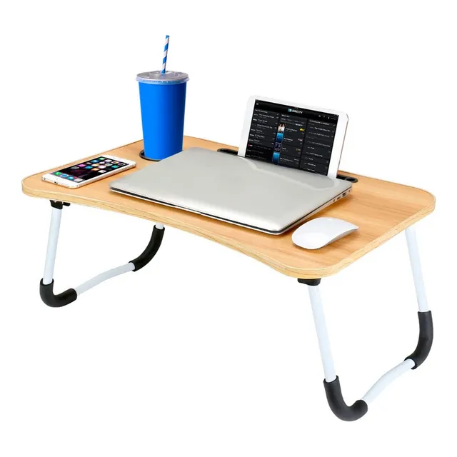 Mesa Soporte Para Notebook Plegable Universal Gadnic Color Marrón Claro