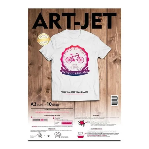 Resma Papel Transfer Prendas Claras A3 X 10 Hojas Art Jet Color Blanco
