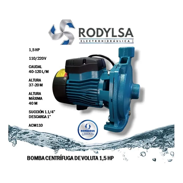 Bomba Centrifuga De Voluta Acm110 1.5hp Marca Bombagua