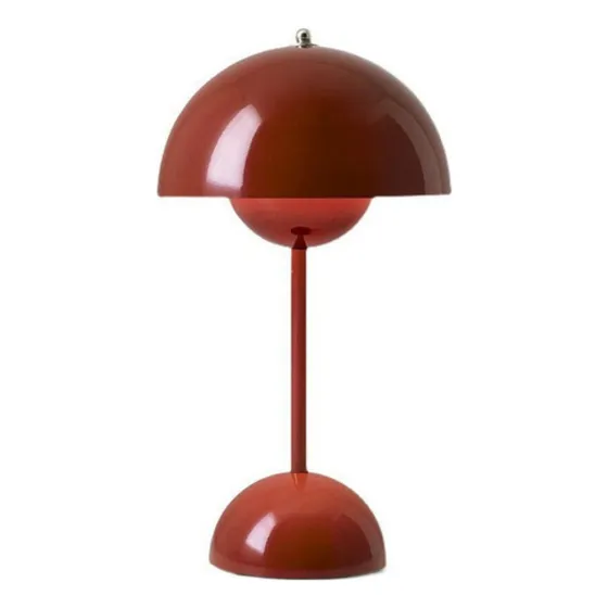 Candeeiro De Mesa Retro Cogumelo Vermelho Recarregável
