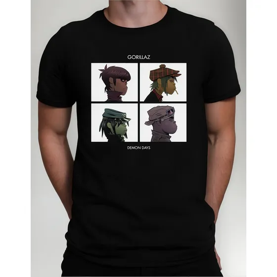 Camiseta Gorilazz Banda Demon Days Camisa Música Desenho
