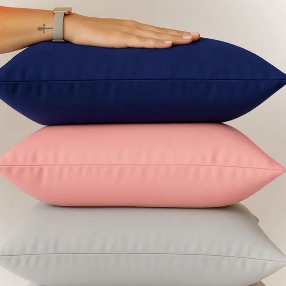 Set X3 Almohadones Lisos De Colores Con Relleno Extra Grande