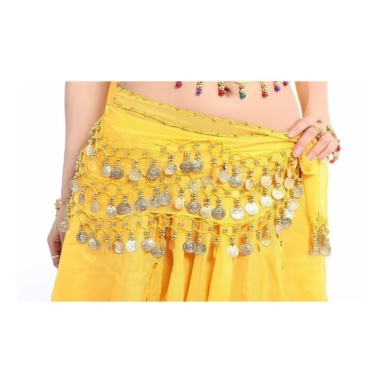 Caderín Falda Belly Dance Danza Del Vientre Color Amarillo