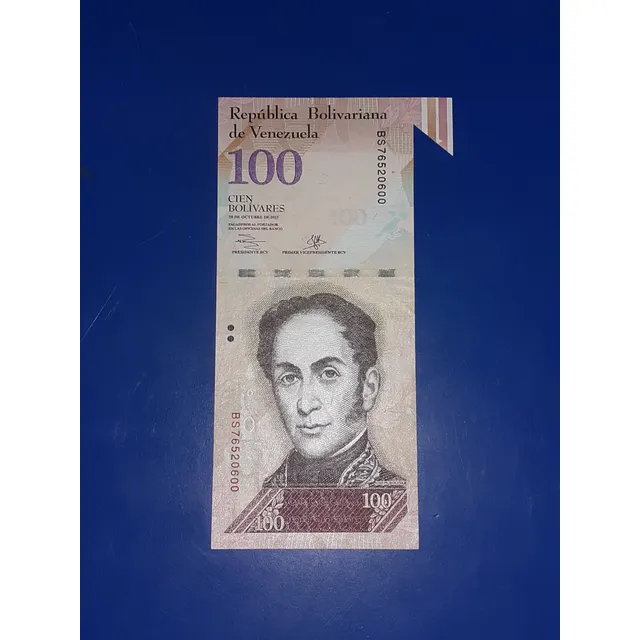 Billete 100 Bolivares Con Error De Corte Para Coleccionistas