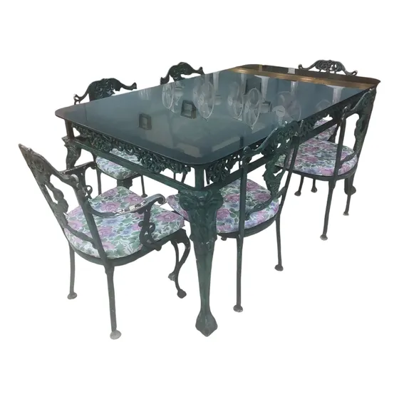 Comedor De 6 Sillas Hierro Y Tope De Cristal (barquisimeto)