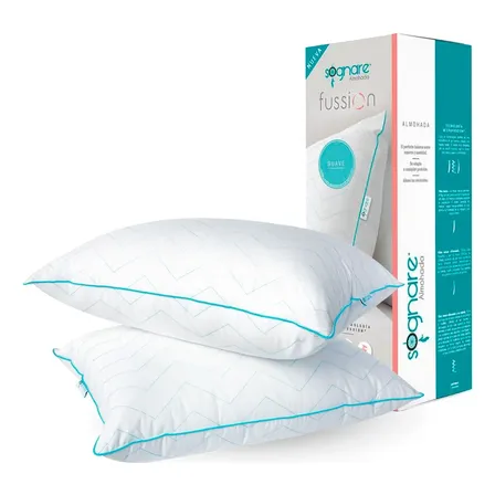 Sognare® Almohada Estándar Fussion 2 Pack: 1 Firme + 1 Suave Blanco
