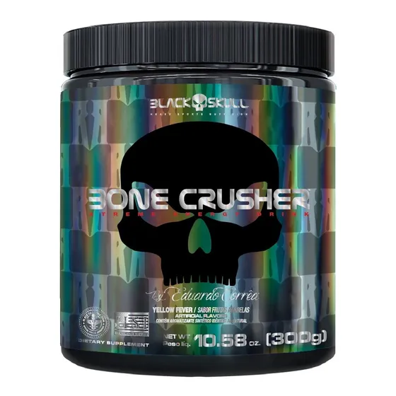 Suplemento en pó Black Skull Pré Treino Creatina sabor frutas amarelas x 300g
