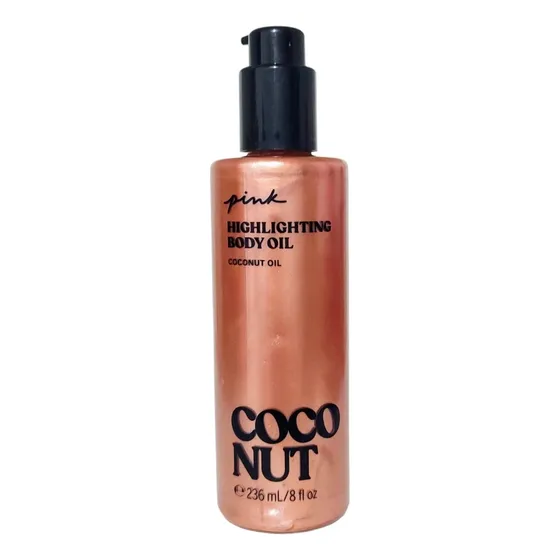 Victoria's Secret Pink Óleo Corporal Iluminador Coconut 236m Fragrância Coco