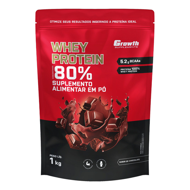 Whey Protein Concentrado 1kg Growth Supplements - Chocolate Whey Protein Concentrado 1kg Growth Supplements - Chocolate