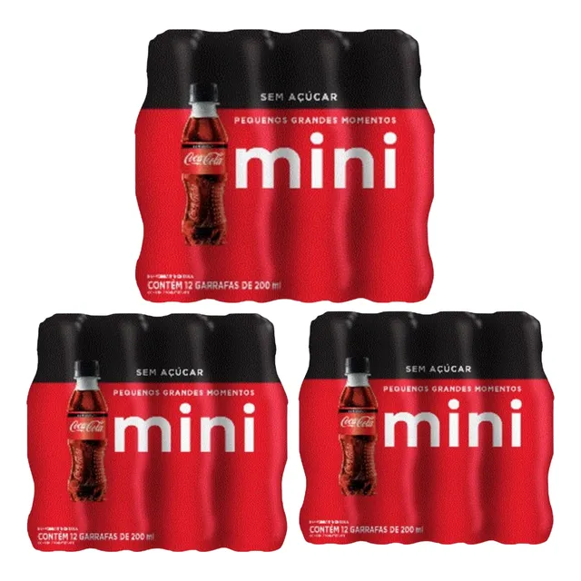Coca-cola Zero Açúcar Mini 200ml 36 Unid. - Envio Imediato.