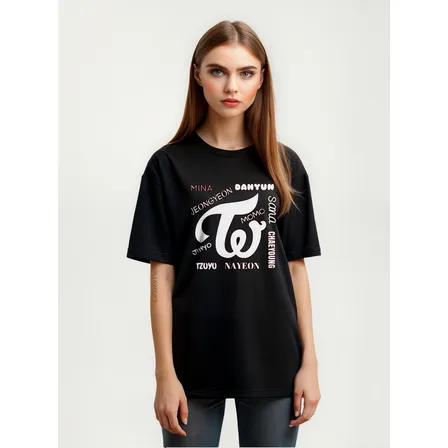 Polera Twice Oversize Kpop Logo Coreano Grafimax
