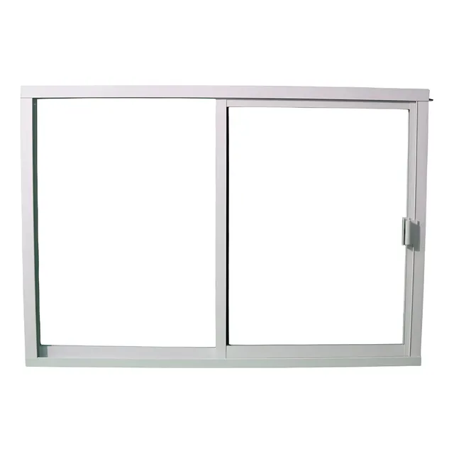 Ventana Corrediza Aluminio De .90x 1.20 Vidrio De 6mm Claro Blanco
