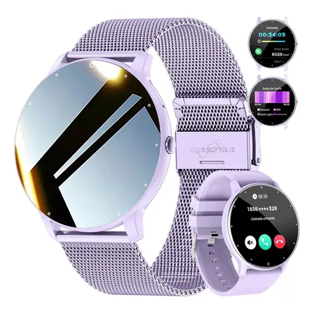 Smartwatch Zl02d Display De 1.28 With Corre Color Violet Relojes Inteligente Mujer Hombre