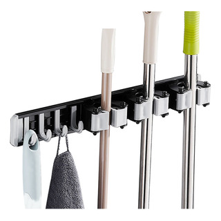 A Soporte Y Ganchos Para Fregonas, Organizador De Aluminio A Soporte Y Ganchos Para Fregonas, Organizador De Aluminio