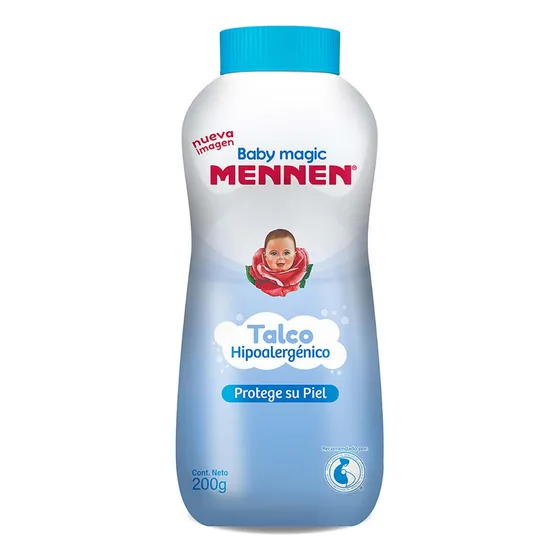 Talco para bebé Azul Hipoalergénico Baby Magic Mennen 200g