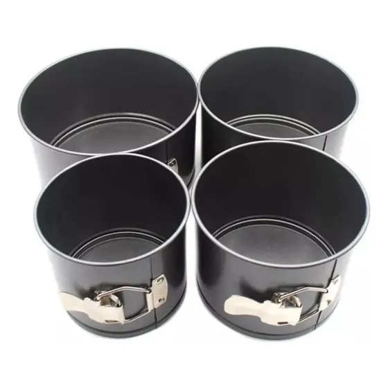 Set De 4 Torteras Altas Desmontables Antiadherentes Clicshop Color Gris Oscuro