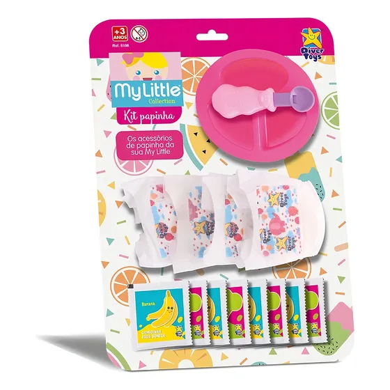 Kit de comida para bebés Divertoys con bolsita y plato, incluye peine, 32 cm, 3 años