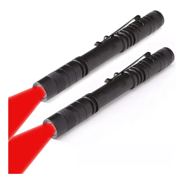 2 Boligrafo Tipo Luz Roja Linterna Un Modo Para Camping