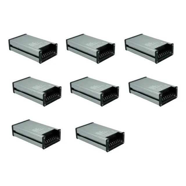 Paq 8pzs Eliminador Voltaje Cd12v 200w Impermeable Wel-007
