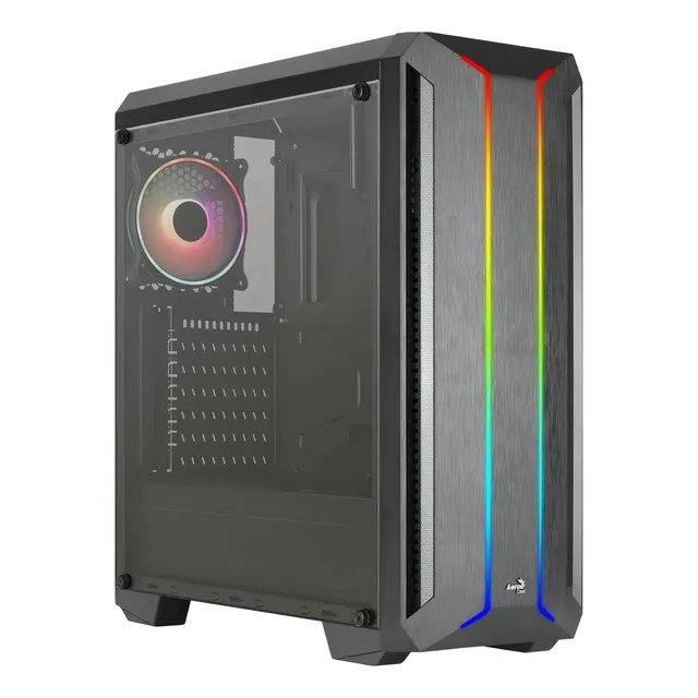 Gabinete Gamer Aerocool Skyline Rgb Panel Acrilico Atx Color Negro