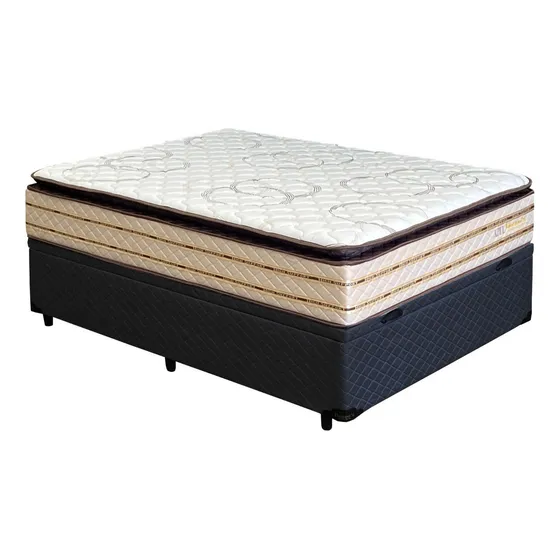 Sommier 2 Plazas Colchón Ortopédico + Box Baul 140x190x75 Color