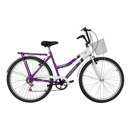 Bicicleta Aro 26 Ultra Bikes Summer Bicolor 6 Marchas Lilas - Branco