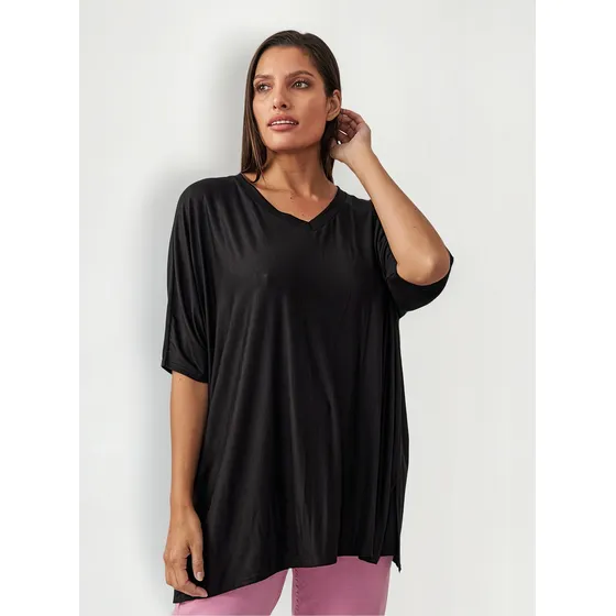 Remera Cuello V Maxi Remeron Oversized Talle Grande Especial