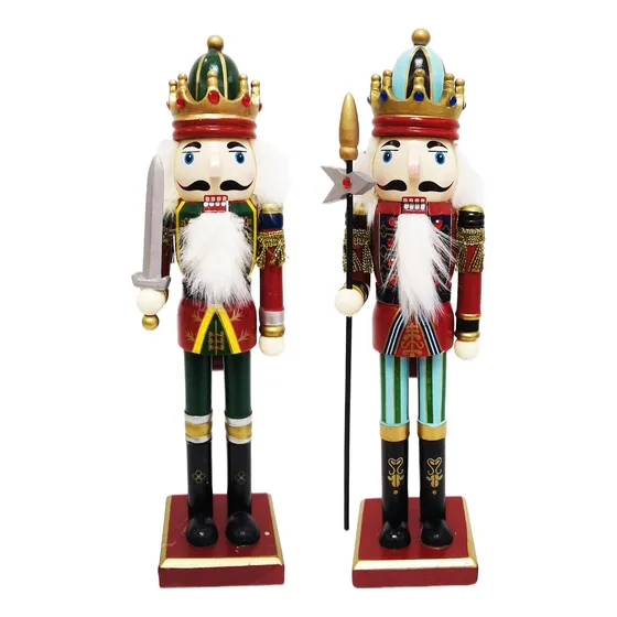 2 Piezas Cascanueces Figuras Marioneta Casa Navidad Muñeca