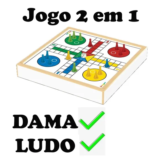 Jogo Dama E Ludo Madeira Junges Jogo 2 Em 1 Tabuleiro Torrin