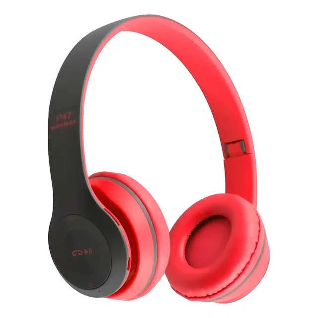Auricular Bluetooth Inalambrico Gamer Vincha Radio Fm Radio Color Rojo