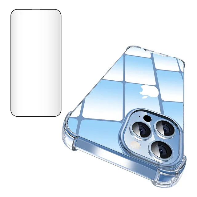 Carcasa Para iPhone + Lamina Completa Funda Clear Lisa