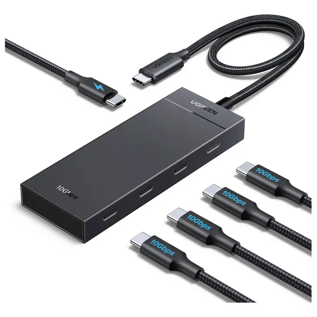 Hub Usb C Ugreen Pd 100 W 10 Gbps 5 En 1 Con 4 Usb-c 3.2