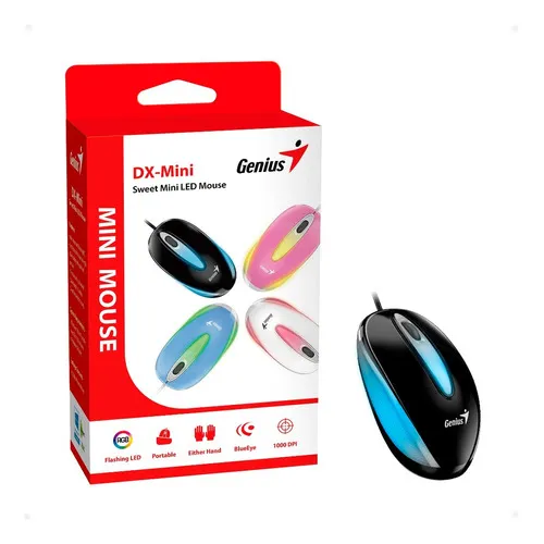 Mouse Genius Dx-mini Usb Blueeye Rgb Black Color Negro