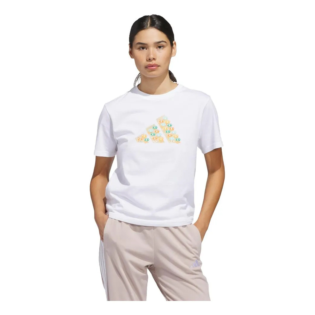 Camiseta adidas com design floral estampado