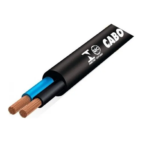 Cabo Pp De Energia Preto Capa Dupla 2x4,00mm Com 10 Metros