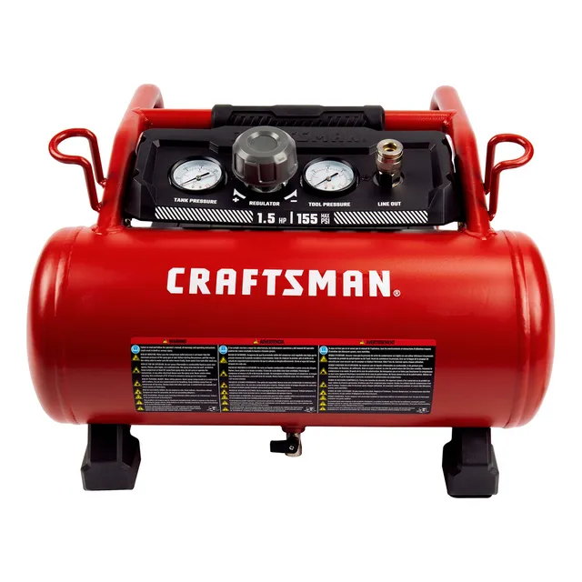 Craftsman Cmxecxa0200341 compresor de aire 3 galones 1.5 Hp máx 155 Psi sin aceite portátil color rojo