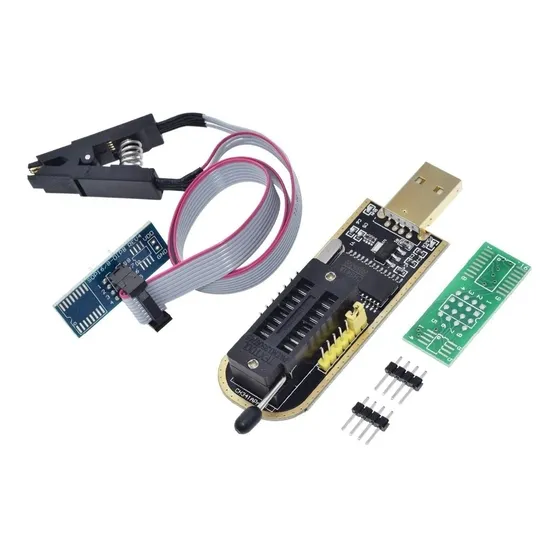 Programador Usb Ch341a 24/25 Eeprom Bios + Pinzas Soic 8 