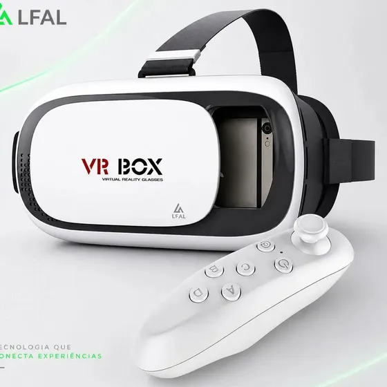 Oculos Realidade Virtual 3D Gamer Suporte Celular Smartphone Com Controle Remoto Bluetooth Android iOS Ajustável Vr Box 2.0 Filme Jogos Desenho Game Aventura Simulador Marca Lfal