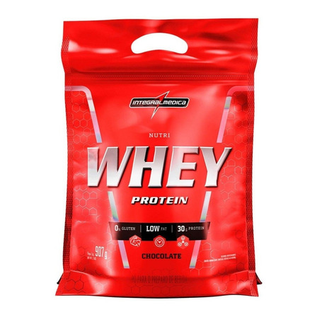 Suplemento em  pó Integralmédica  Nutri Whey Protein proteínas sabor  chocolate em sachê de 907g